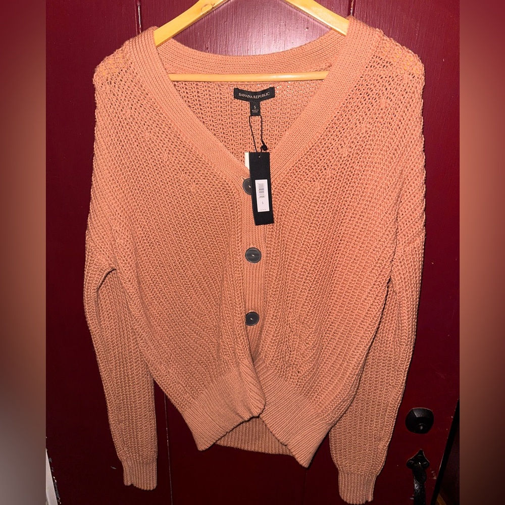 NWT Banana Republic Size Small Cotton Knit Cardigan - Pink